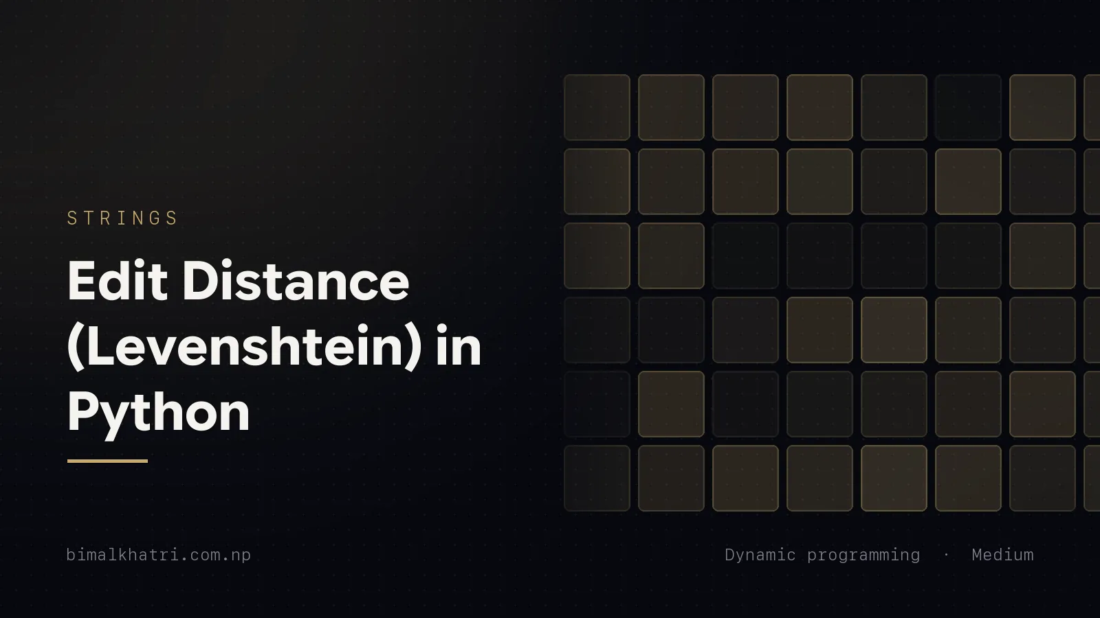 Edit Distance (Levenshtein) in Python: Measuring How Different Two Strings Are
